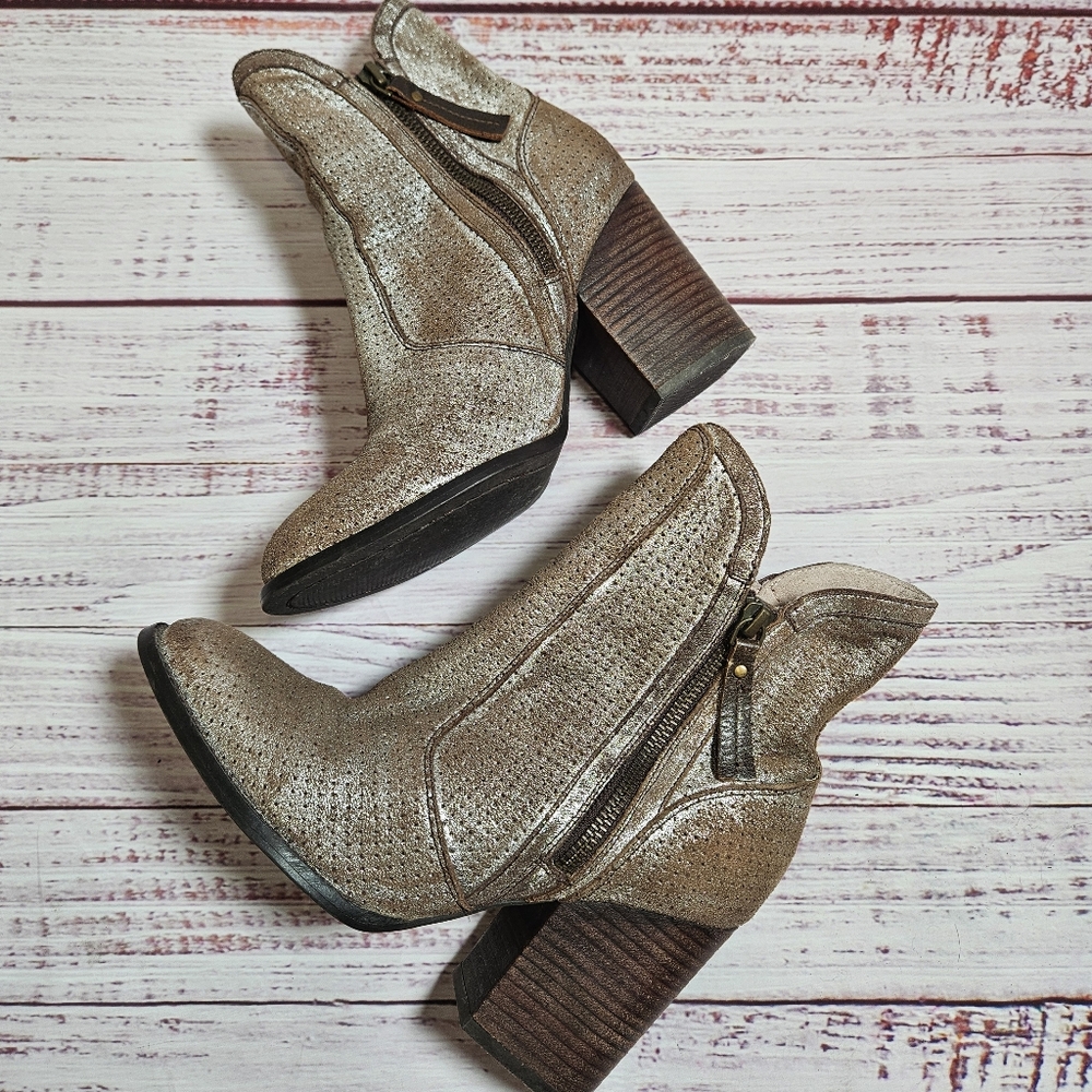 Anthropologie Metallic Ankle Boots - Picture 3 of 9